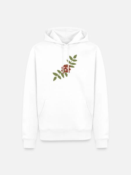 Crimson Rowan Cluster - Männer Premium Bio Hoodie - Weiß