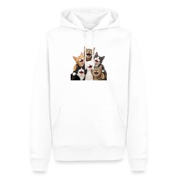 Katzenlachen in einer mehrfarbigen Horde - Männer Premium Bio Hoodie - Weiß - Vorne - Nico (187cm)