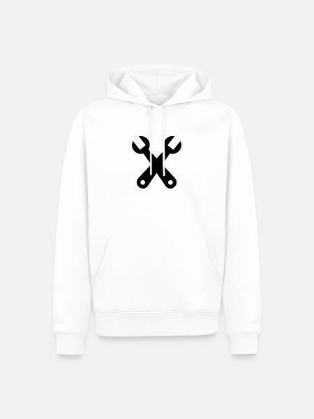 Querschlüssel - Männer Premium Bio Hoodie - Weiß
