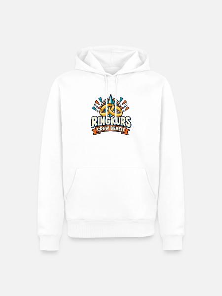 JGA Ringkurs – Crew bereit - Männer Premium Bio Hoodie - Weiß
