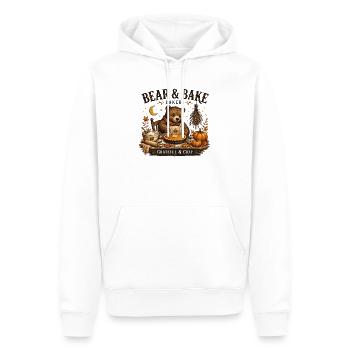 Bear Bake Gemütliche Herbstbäckerei - Männer Premium Bio Hoodie - Weiß - Vorne - Nico (187cm)