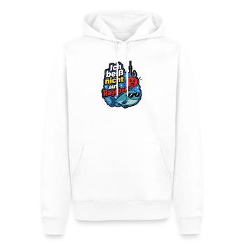 Ich beiß nicht auf Ragebait Angel Angler Shirt - Männer Premium Bio Hoodie - Weiß - Vorne - Nico (187cm)