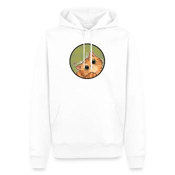 Neugieriges Kätzchen auf Karo - Männer Premium Bio Hoodie - Weiß - Vorne - Nico (187cm)