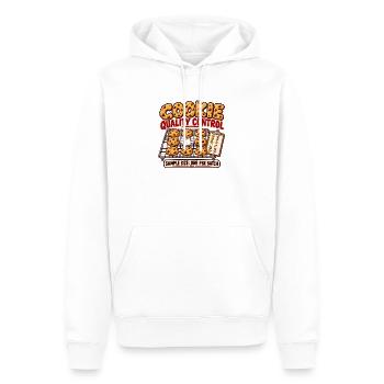 Cookie-Qualitätskontrolle – eine pro Charge - Männer Premium Bio Hoodie - Weiß - Vorne - Nico (187cm)