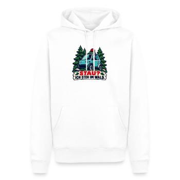 Stau? Ich steh im Wald - Männer Premium Bio Hoodie - Weiß - Vorne - Nico (187cm)