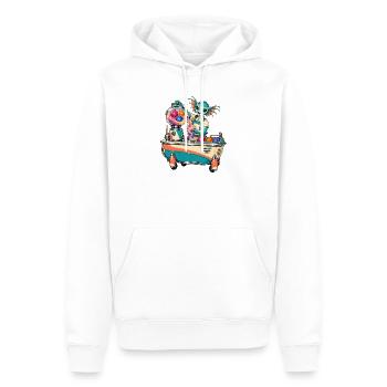 Galaktischer Drache mischt kosmisches Getränk - Männer Premium Bio Hoodie - Weiß - Vorne - Nico (187cm)