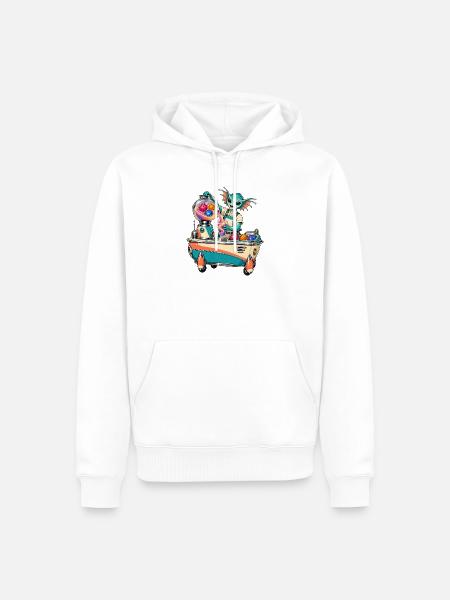 Galaktischer Drache mischt kosmisches Getränk - Männer Premium Bio Hoodie - Weiß