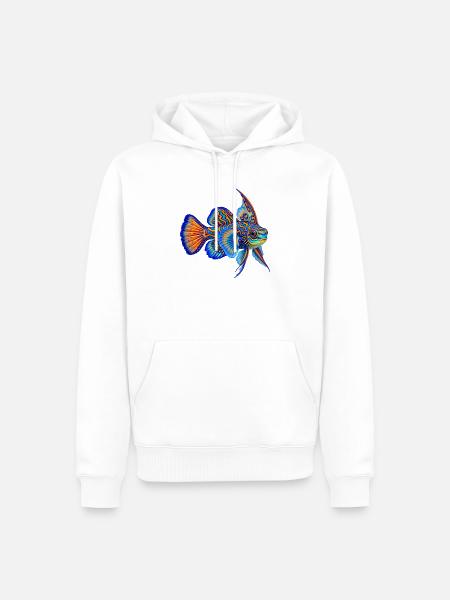 Mandarinfisch - Männer Premium Bio Hoodie - Weiß