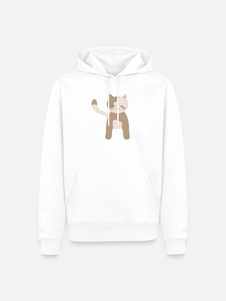 Gemütliche Calico-Traumkatze - Männer Premium Bio Hoodie - Weiß