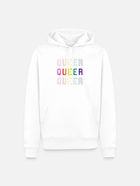 Queer Gliederung - Männer Premium Bio Hoodie - Weiß