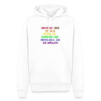 NICHT DIE AFD IST DAS PROBLEM SONDERN DIE WÄHLER - Männer Premium Bio Hoodie - Weiß - Vorne - Nico (187cm)