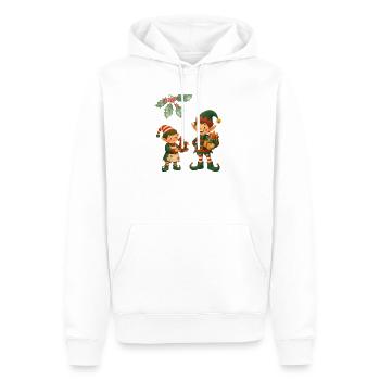 Weihnachtselfen – Festliches Festtagsdesign - Männer Premium Bio Hoodie - Weiß - Vorne - Nico (187cm)