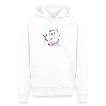 Rührkeiser (für helle Hintergründe) - Männer Premium Bio Hoodie - Weiß - Vorne - Nico (187cm)