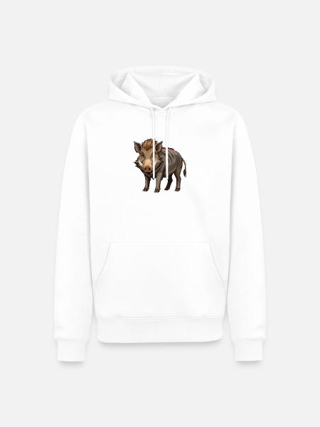 Wildschwein - Männer Premium Bio Hoodie - Weiß