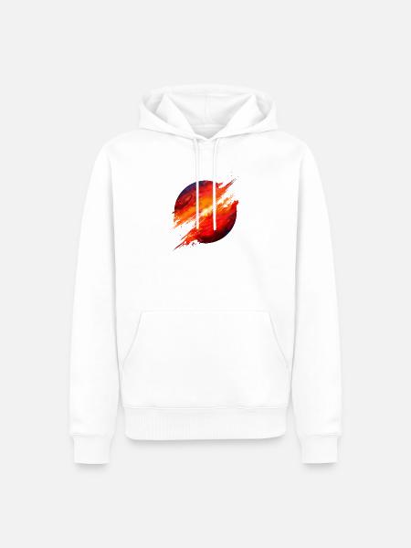Crimson Ember Burst - Männer Premium Bio Hoodie - Weiß
