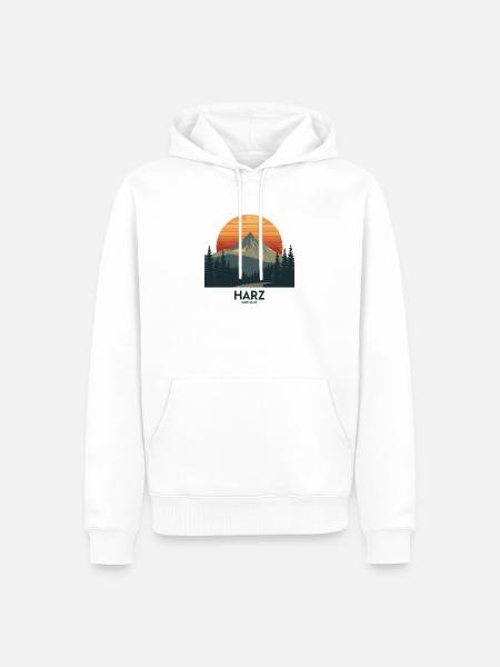 Harz Germany Retro Mountains - Männer Premium Bio Hoodie - Weiß