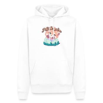 Roter Panda mit Herz - Männer Premium Bio Hoodie - Weiß - Vorne - Nico (187cm)