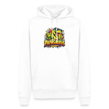  Papasaurus Dinosaurier T-rex Comic Buch Pop Art - Männer Premium Bio Hoodie - Weiß - Vorne - Nico (187cm)