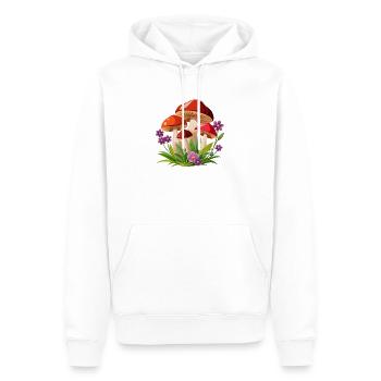 Pilze und Blumen - Männer Premium Bio Hoodie - Weiß - Vorne - Nico (187cm)