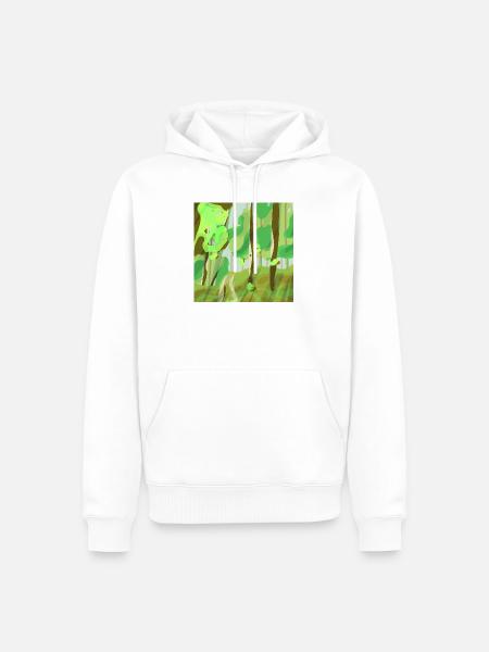 Waldlandschaft in Grüntönen - Männer Premium Bio Hoodie - Weiß