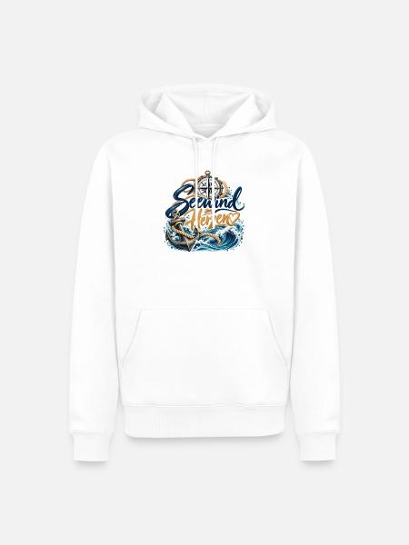 Seewind im Herzen - Männer Premium Bio Hoodie - Weiß