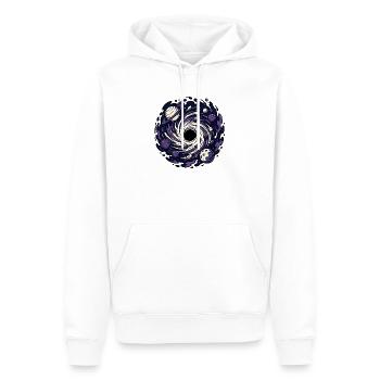 Schwarzes Loch Planet Weltraum Sci-Fi Vektor Shirt - Männer Premium Bio Hoodie - Weiß - Vorne - Nico (187cm)