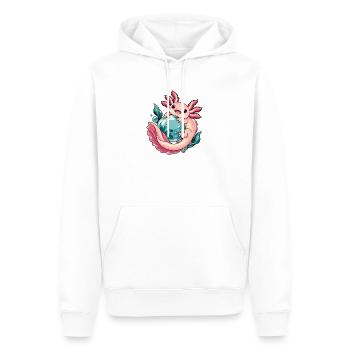 Axolotl-Blasengarten - Männer Premium Bio Hoodie - Weiß - Vorne - Nico (187cm)