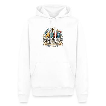ADHS Liebe Gottes Kraft - Männer Premium Bio Hoodie - Weiß - Vorne - Nico (187cm)