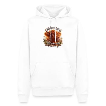 Highland Kuh Zuhören Spruch - Männer Premium Bio Hoodie - Weiß - Vorne - Nico (187cm)