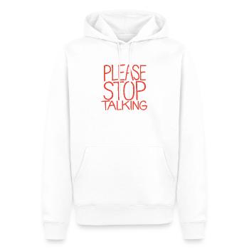Bitte Stopp Reden - Männer Premium Bio Hoodie - Weiß - Vorne - Nico (187cm)