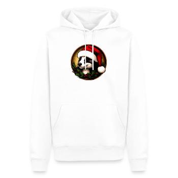 Dachse Weihnachten / Weihnachtsmann Marder - Männer Premium Bio Hoodie - Weiß - Vorne - Nico (187cm)