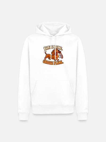 Dackel – Kurze Beine, große Pläne Hunde Geschenk - Männer Premium Bio Hoodie - Weiß