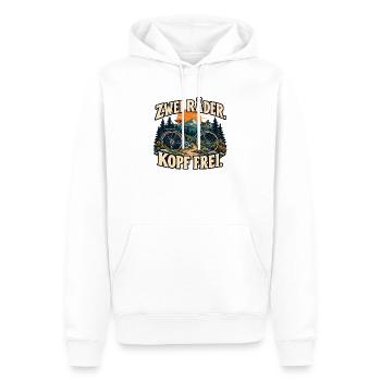Zwei Räder, Kopf frei - Fahrrad und Natur - Männer Premium Bio Hoodie - Weiß - Vorne - Nico (187cm)