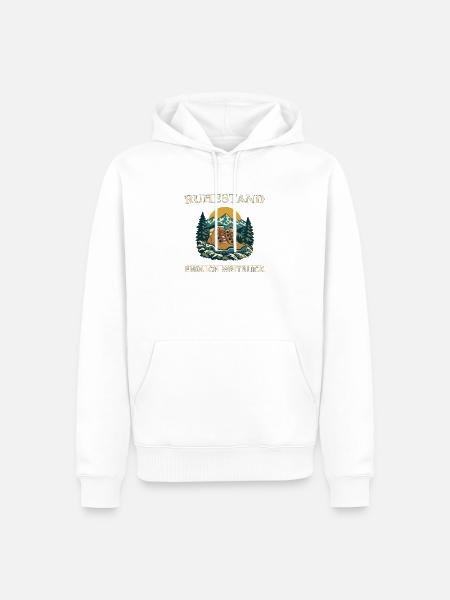 Ruhestand Bergpfad Blick - Männer Premium Bio Hoodie - Weiß