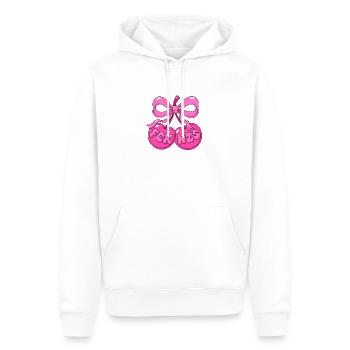 Pinke Kirschen mit Schleife - Statement FCK NZS - Männer Premium Bio Hoodie - Weiß - Vorne - Nico (187cm)