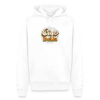 Ciao Bella - Italien - Italy - Italia - Gruss - Männer Premium Bio Hoodie - Weiß - Vorne - Nico (187cm)