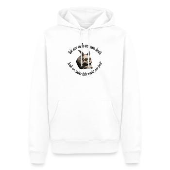 We are each our own devil - Totenkopf mit Hörnern - Männer Premium Bio Hoodie - Weiß - Vorne - Nico (187cm)