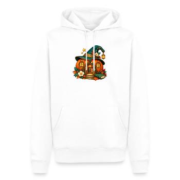 Verzaubertes Kürbishaus - Männer Premium Bio Hoodie - Weiß - Vorne - Nico (187cm)