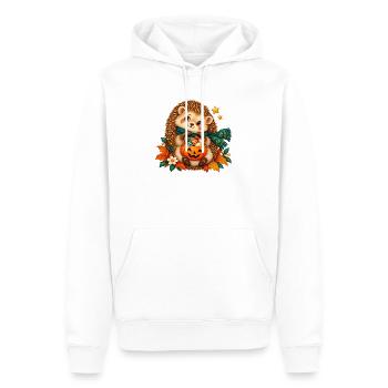 Igel-Herbst-Kürbis Halloween - Männer Premium Bio Hoodie - Weiß - Vorne - Nico (187cm)