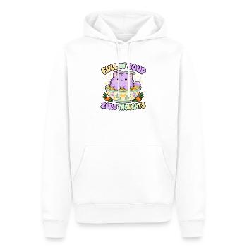 Full of Soup Zero Thoughts - Männer Premium Bio Hoodie - Weiß - Vorne - Nico (187cm)