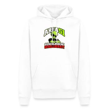 Area 51 – Geschlossene Gesellschaft - Männer Premium Bio Hoodie - Weiß - Vorne - Nico (187cm)