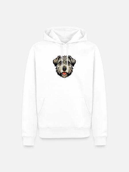 Wheaten Terrier Hundekopf - Männer Premium Bio Hoodie - Weiß