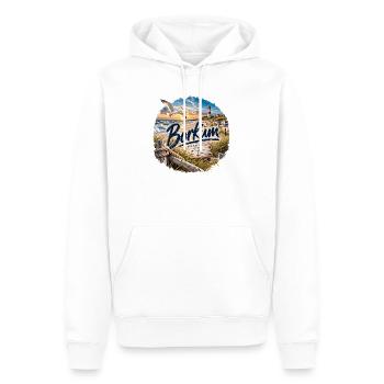 Borkum Küstenzauber Strand Leuchtturm - Männer Premium Bio Hoodie - Weiß - Vorne - Nico (187cm)