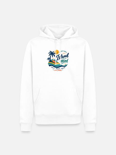 Island Mind – Gute Vibes Insel - Männer Premium Bio Hoodie - Weiß