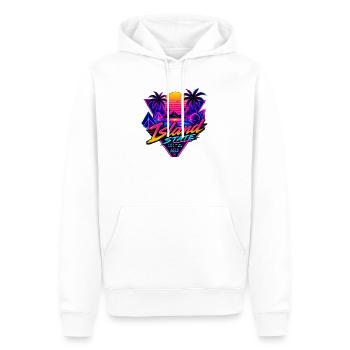 Insel Neon Retro Sunset - Männer Premium Bio Hoodie - Weiß - Vorne - Nico (187cm)