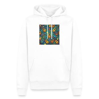 Psychedelische Gitarre Im 60er Hippie Stil - Männer Premium Bio Hoodie - Weiß - Vorne - Nico (187cm)