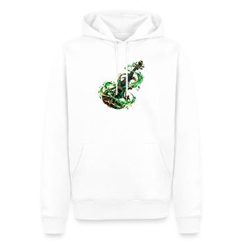 Smaragdgrüne Arkane Violine - Männer Premium Bio Hoodie - Weiß - Vorne - Nico (187cm)