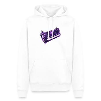 Cosmic Core Synth - Männer Premium Bio Hoodie - Weiß - Vorne - Nico (187cm)
