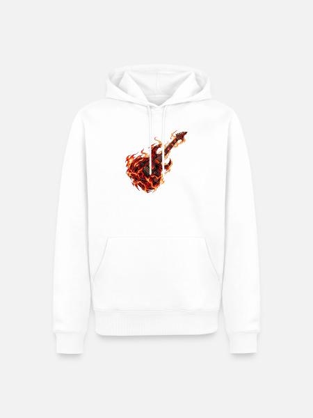 Inferno Dragon Gitarre - Männer Premium Bio Hoodie - Weiß