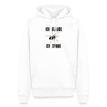 Ich glaube ich spinne - Spinne Spruch - Männer Premium Bio Hoodie - Weiß - Vorne - Nico (187cm)